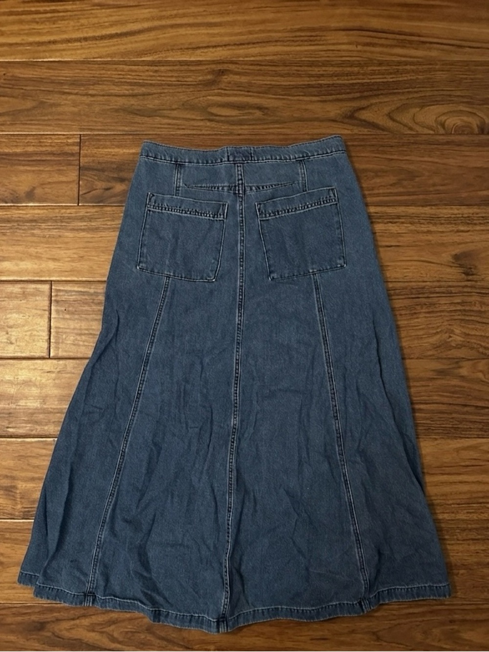 NWOT Universal Thread Women's High-Rise Paneled Denim Midi Skirt - Size 12 - Picture 4 of 7
